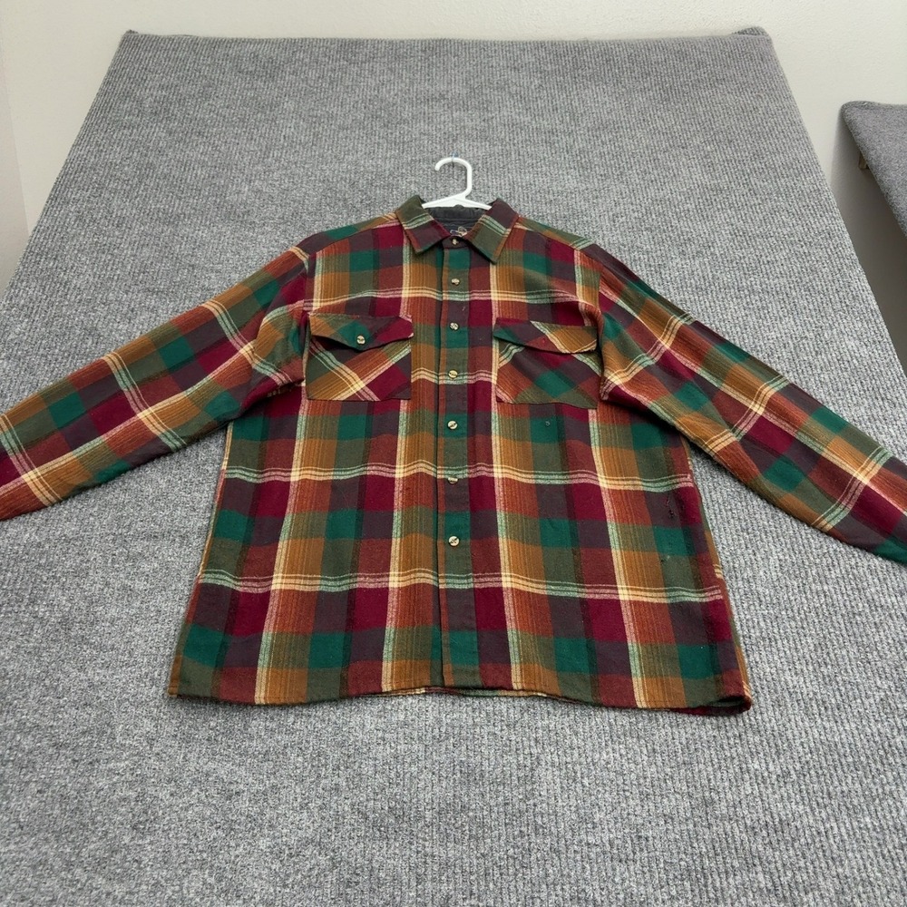 Vintage Backpacker Shirt Mens XL Multi Plaid Flannel Button Up Outdoor Rugged